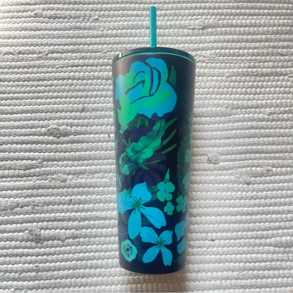 Starbucks Summer 2022 US Release 24 Oz Navy Floral Stainless Steel - Picture 3 of 4